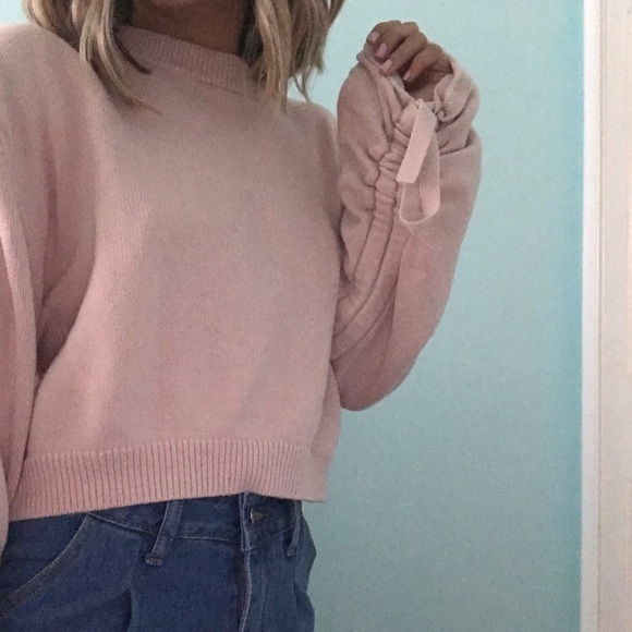 Pink Cropped Sweater - Picture 3 of 6